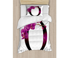 O Alphabet and Orchid Duvet Cover Set