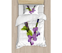 Viola Sororia Flower Duvet Cover Set