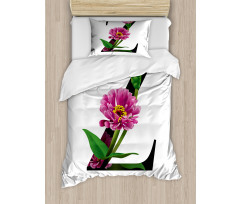 Zinnia Petals Leaves Z Duvet Cover Set