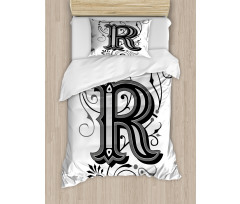 Antique R Typography Duvet Cover Set