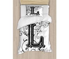 Ornate Capital L Art Duvet Cover Set