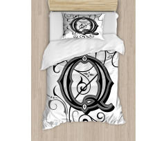 Gothic Q Flowers Art Duvet Cover Set