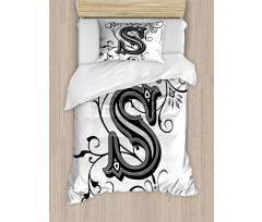 Monochrome Uppercase S Duvet Cover Set