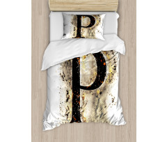 P Sign with Embers Duvet Cover Set
