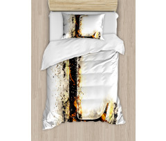 Fire Letter Capital L Duvet Cover Set