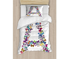 Butterfly Font Style Duvet Cover Set