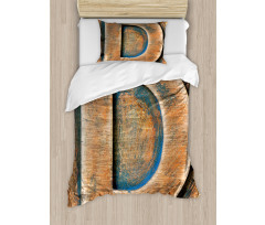 Scratched Rough Font Duvet Cover Set