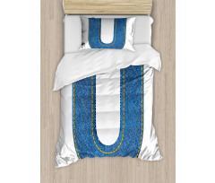 Denim Letter Alphabet Duvet Cover Set