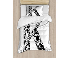 Black Silhouettes Art Duvet Cover Set