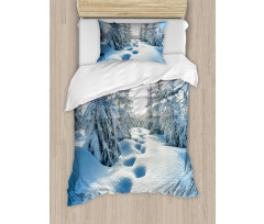 Blue Sky Tree Footprints Duvet Cover Set