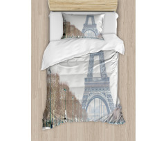 Eiffel Tower in Snow Duvet Cover Set