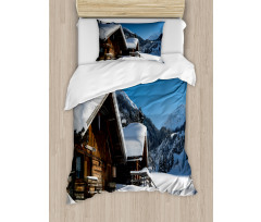 Houses Austria Mountains Duvet Cover Set