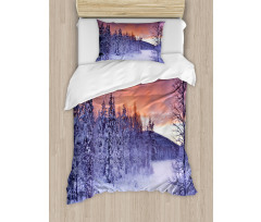 Frozen River Sunrise Duvet Cover Set