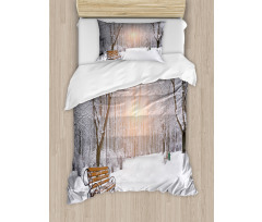 City Park Sunset Forest Duvet Cover Set