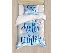 Hello Winter Words Snow Duvet Cover Set