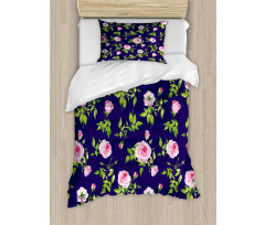 Vintage Roses Buds Duvet Cover Set