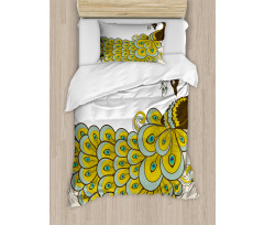 Peacock with Vivid Tail Duvet Cover Set