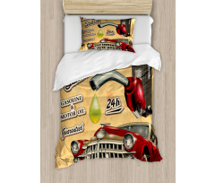 Gasoline Station Vehicle Duvet Cover Set