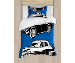 Black and White Vehicle Duvet Cover Set