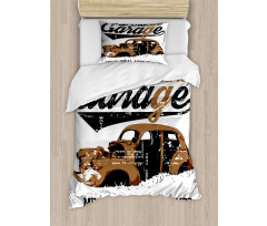 Old Garage Auto Repair Duvet Cover Set