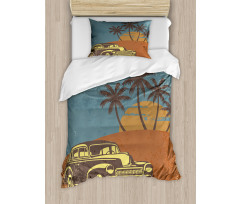 Vintage Ride on the Beach Duvet Cover Set