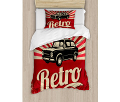 Retro Poster Style Vehicle Duvet Cover Set