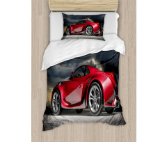 Modern Red Sports Vehicle Duvet Cover Set