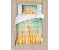 Wheat Field Blue Sky Duvet Cover Set