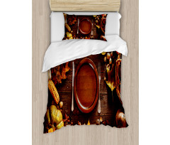 Dinner at Thanksgiving Duvet Cover Set