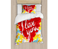 Brushstroke Message Duvet Cover Set