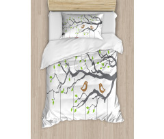 Romantic Birds Tree Duvet Cover Set