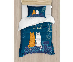 Love Cats on Roof Duvet Cover Set