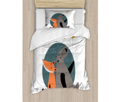 Bear and Fox in Love Duvet Cover Set