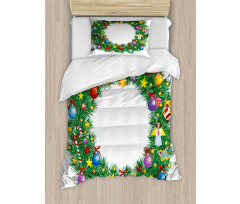 Letter O Xmas Wreath Duvet Cover Set