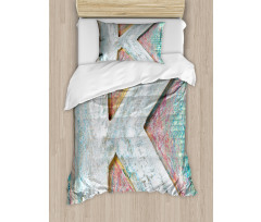 Scratched Looking K Duvet Cover Set