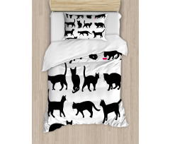 Black Kittens Pets Paws Duvet Cover Set