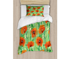 Poppy Flowers Field Duvet Cover Set