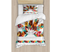 Pastel Colored Plumes Duvet Cover Set