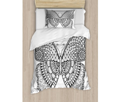 Monochrome Butterfly Graphic Duvet Cover Set