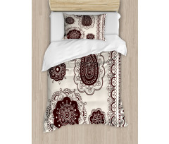 Tattoo Like Doodle Paisley Duvet Cover Set