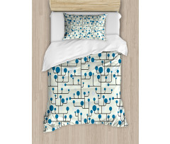 Abstract Lines Dots Duvet Cover Set