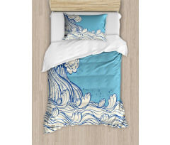 Abstract Doodle Wave Duvet Cover Set