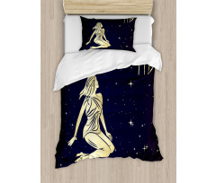 Woman in Short Dress Duvet Cover Set