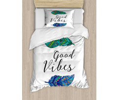 Boho Feathers Duvet Cover Set