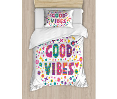 Word Art Positive Duvet Cover Set