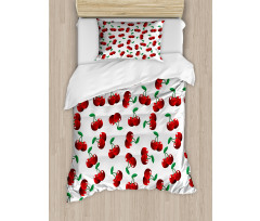 Vibrant Cherries Summer Duvet Cover Set