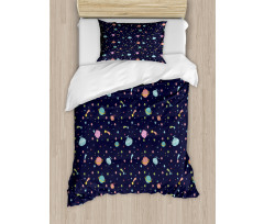 Alien Planets Asteroid Duvet Cover Set