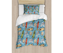 Astronauts with Rockets Duvet Cover Set