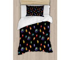 Aliens in Love Happy Duvet Cover Set