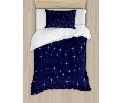 Night Skyline with Stars Duvet Cover Set